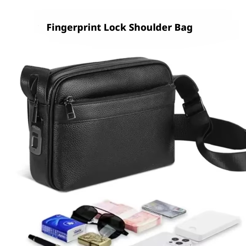 Leather Wallet Men - Męskie torby z zamkiem na odcisk